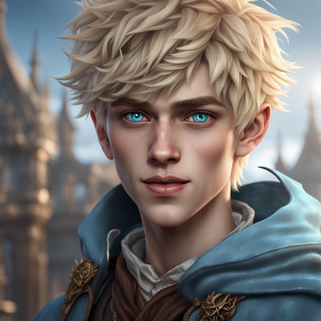 Ethereal Teen Prince in Vibrant Fantasy Realms