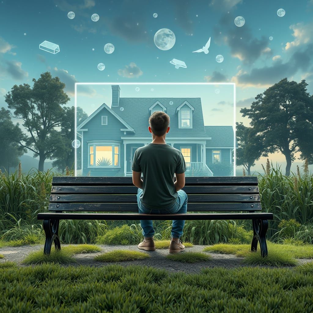 Nostalgic Hologram Projection in Dystopian Digital Art