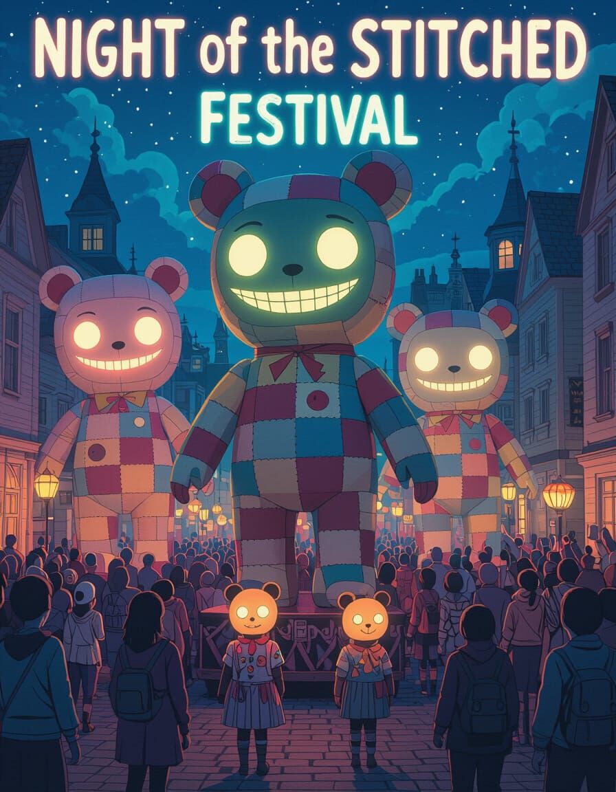 Night of the Stitched Festival in Retro Horror Style