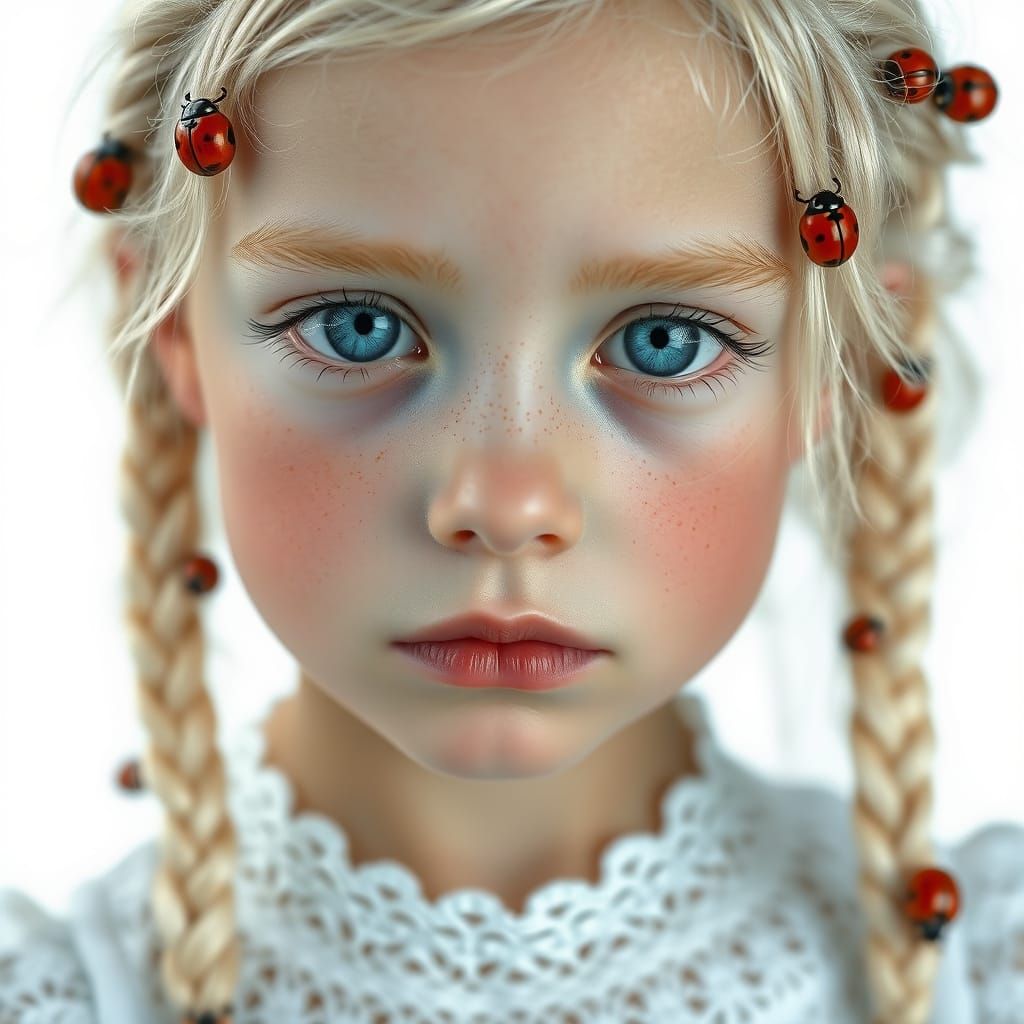 A Young Girl with Braids