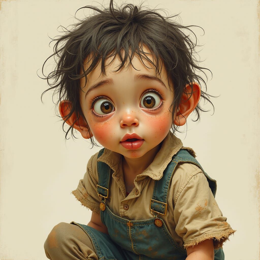 Mischievous Child Sticking Tongue Out, Classic Illustration ...