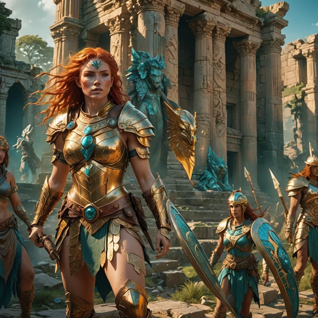 Amazon Warrior Women Unleashed in Epic Fantasy Realm