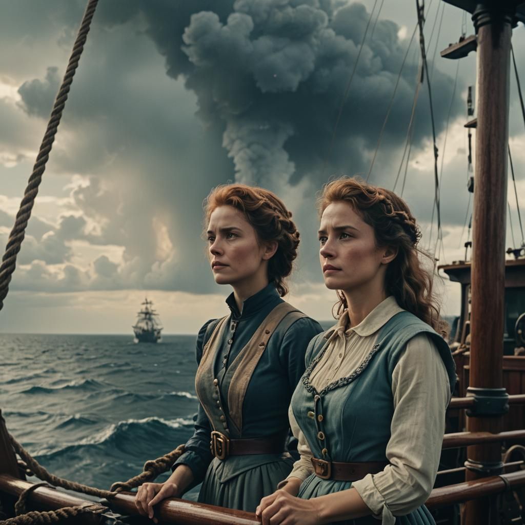 Ethereal Lady at Sea, a Cinematic Masterpiece