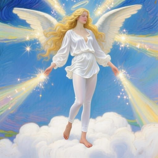 Angelic Woman in Van Gogh Style