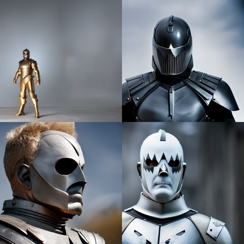 Retro-Futuristic Spaceman in Armored Halloween Costume