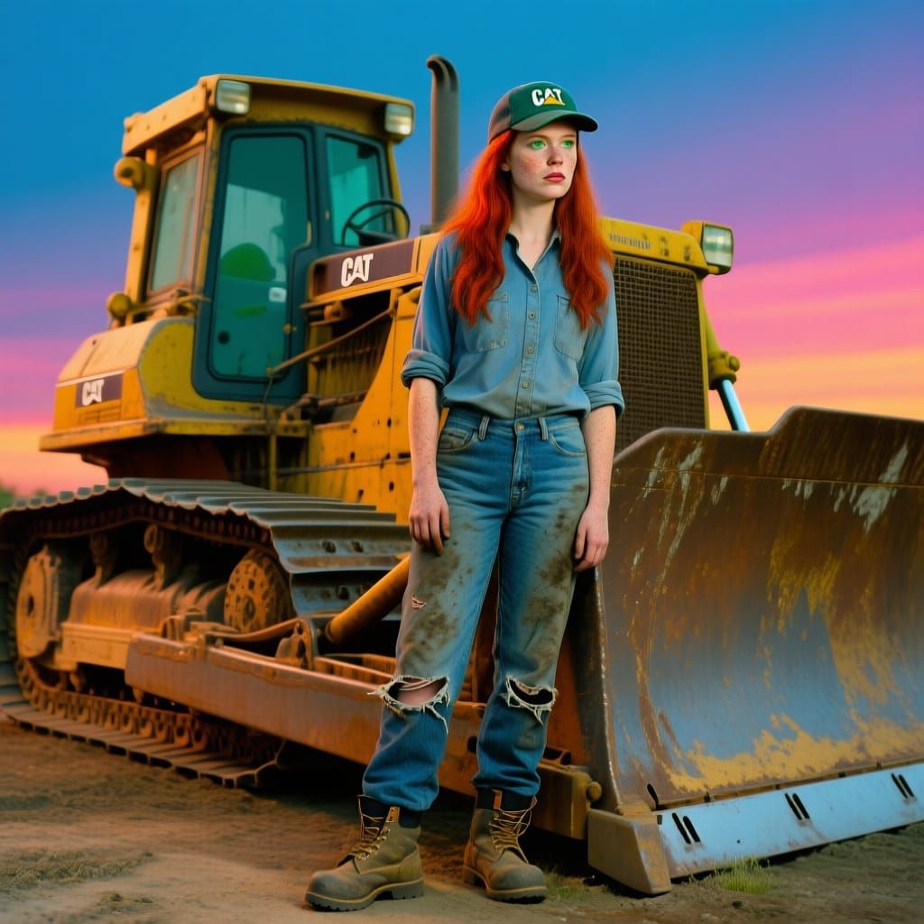 Construction Woman in Photorealistic Style