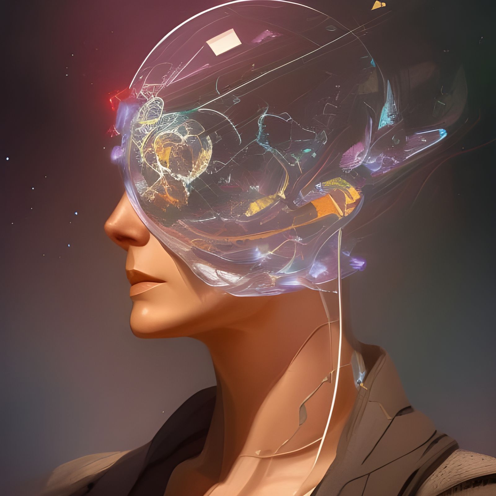 Ancient Civilization Leader in Futuristic Light