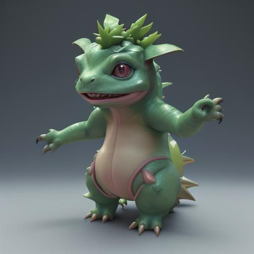 Venusaur in 3D Anime Art Style