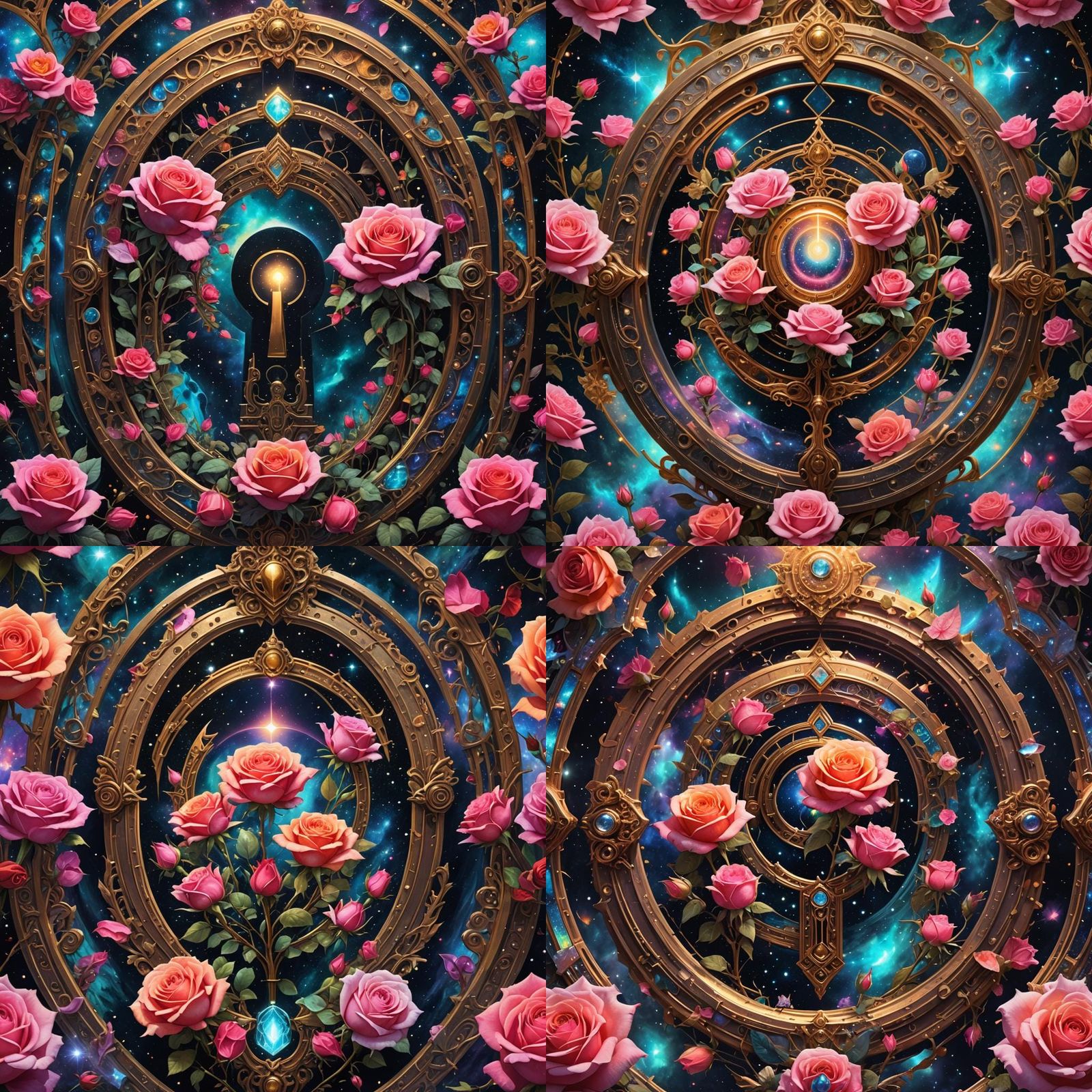 Astral Cosmic Roses through Mysterious Portal