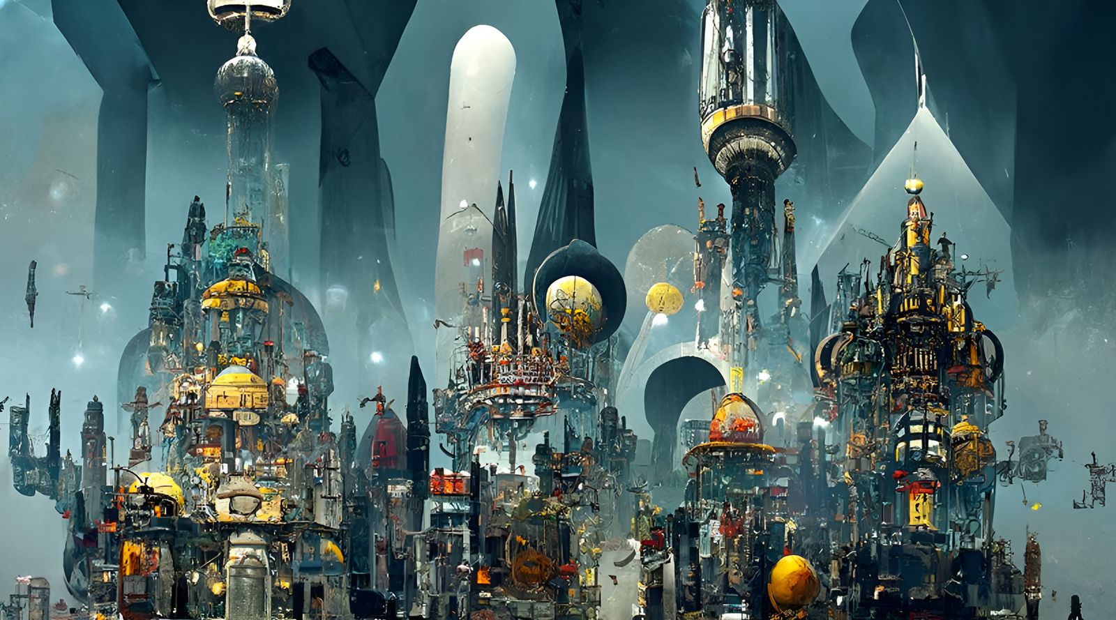 Dieselpunk Knights Joust in a Futuristic City