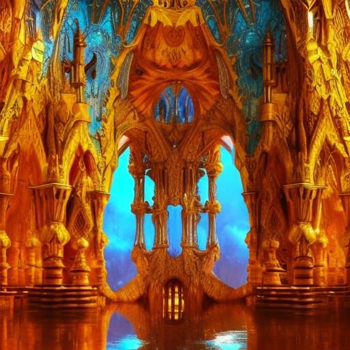 Gaudí-Inspired Epic Digital Painting in Vibrant Colors