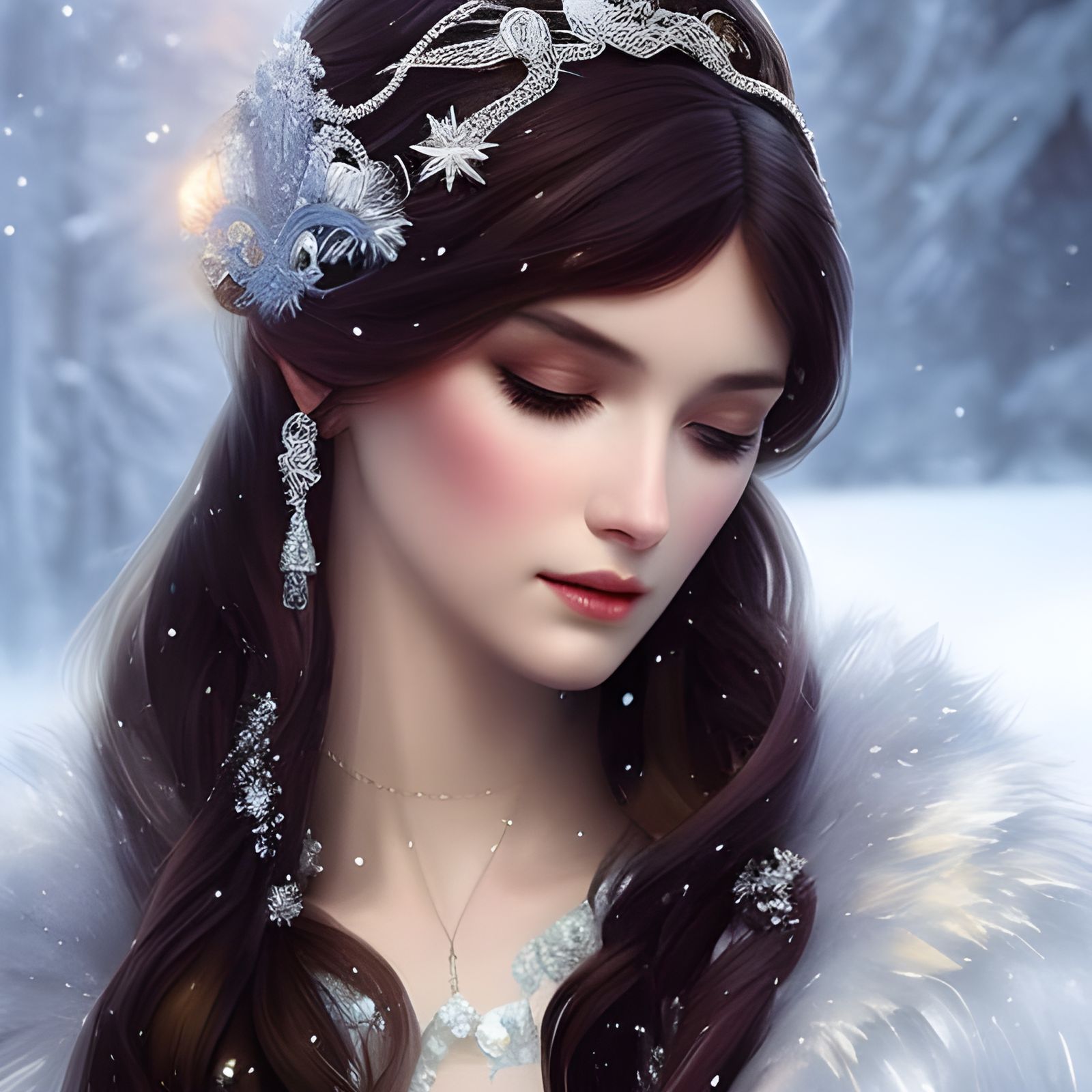 Ethereal Snow Princess in Triadic Hues