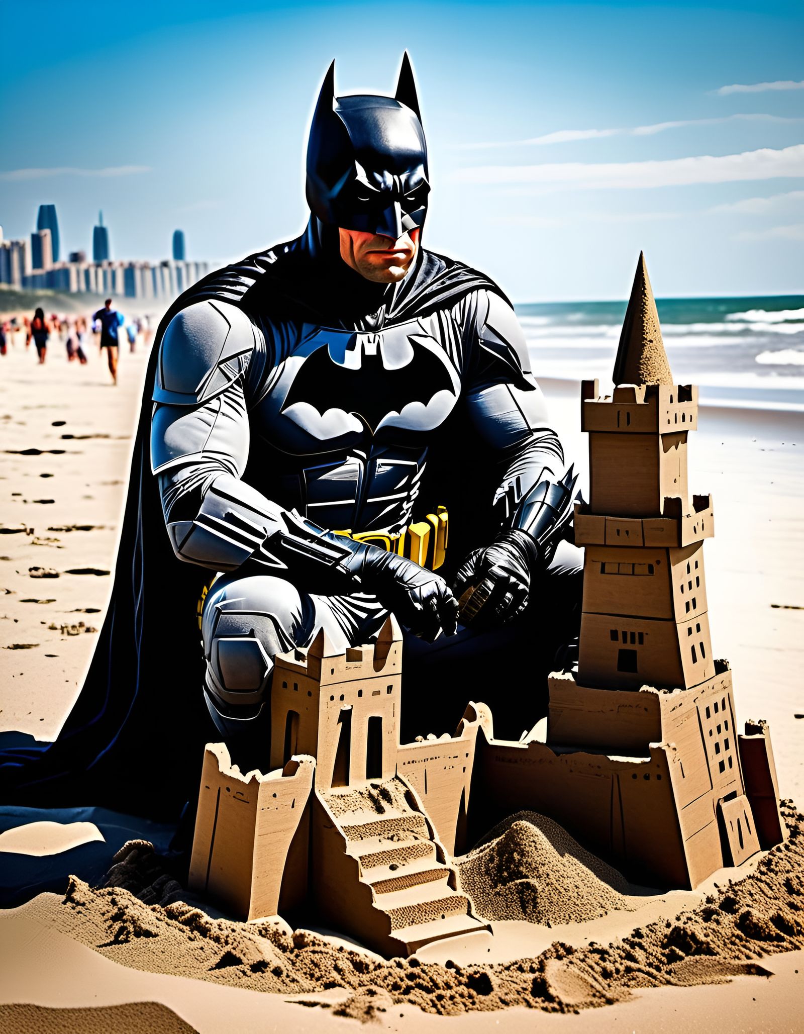 Batman on Holiday: Cardboard Beach Art