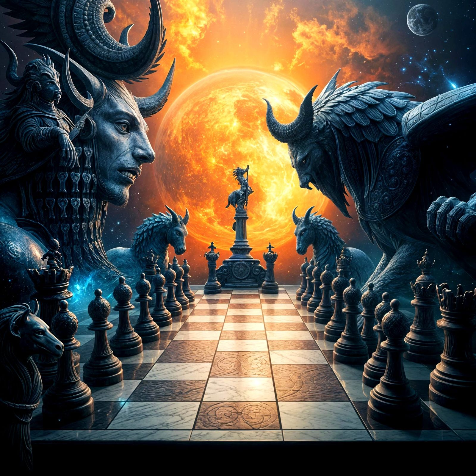 Celestial Gods Engage in Cosmic Chess Match