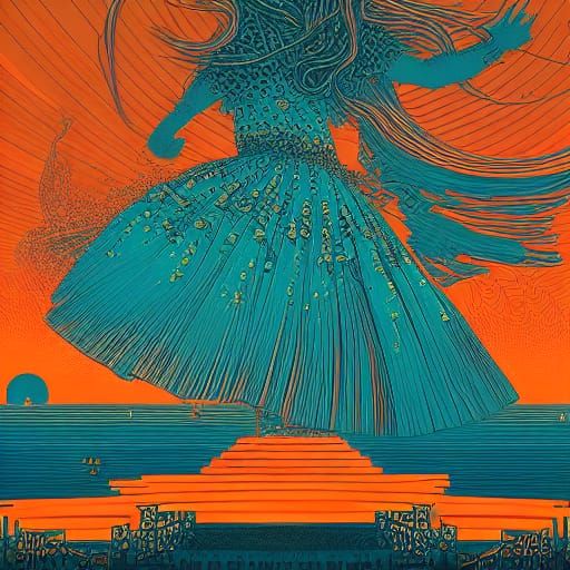 Rambunctious Dance Party in Grungy Hues