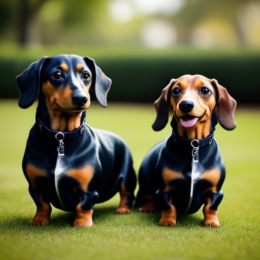 dachshund dogs in the park