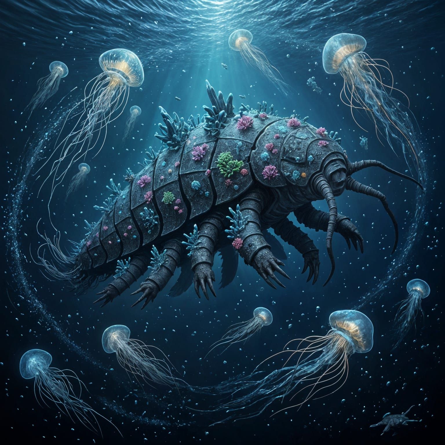 Ancient Colossal Tardigrade in Alien Ocean Depths