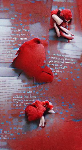 A Heartfelt Red Painting of Longing