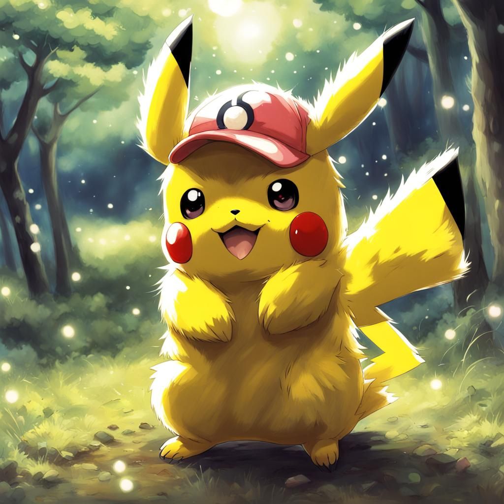 Charming Pikachu Anime Art