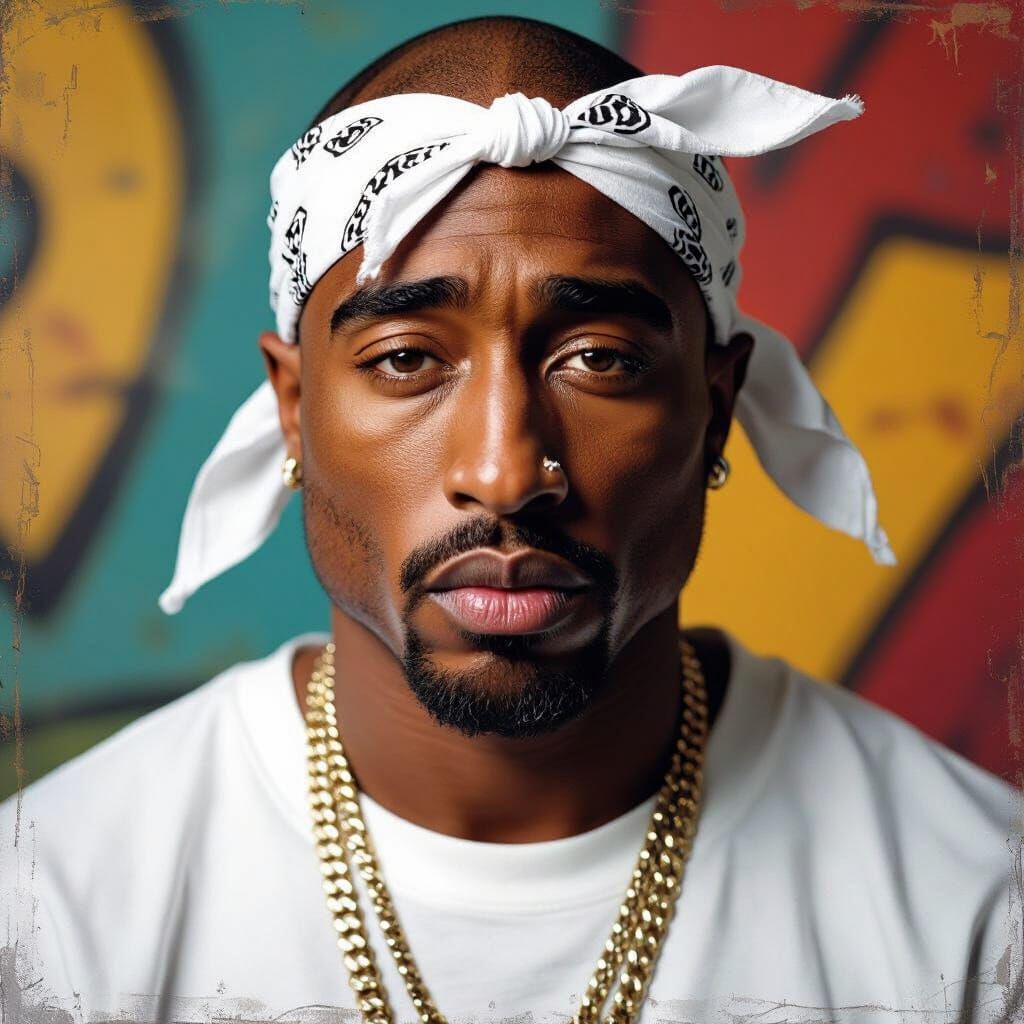 Tupac Shakur Portrait in Urban Photography Style