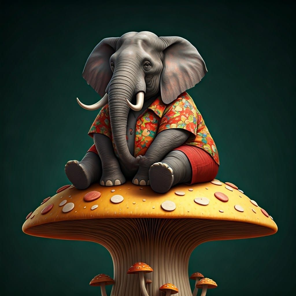 Vibrant Elephant Embarks on Fantastical Taco Adventure