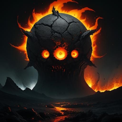 Lava Wisp in Dark Fantasy Style