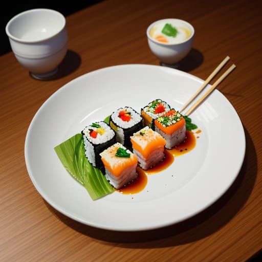 Delicious Sushi Platter in Warm Restaurant Lighting