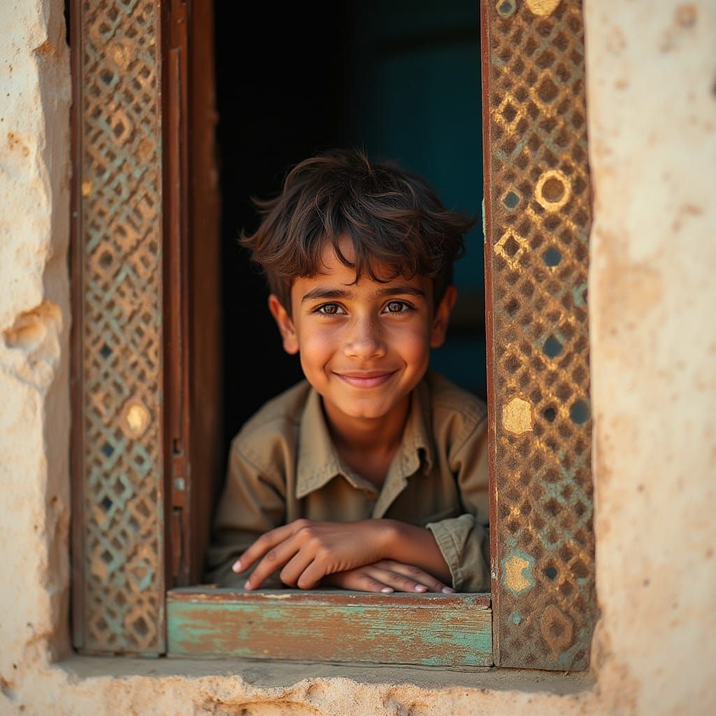 Moroccan Boy Ponders Life Beyond His Window