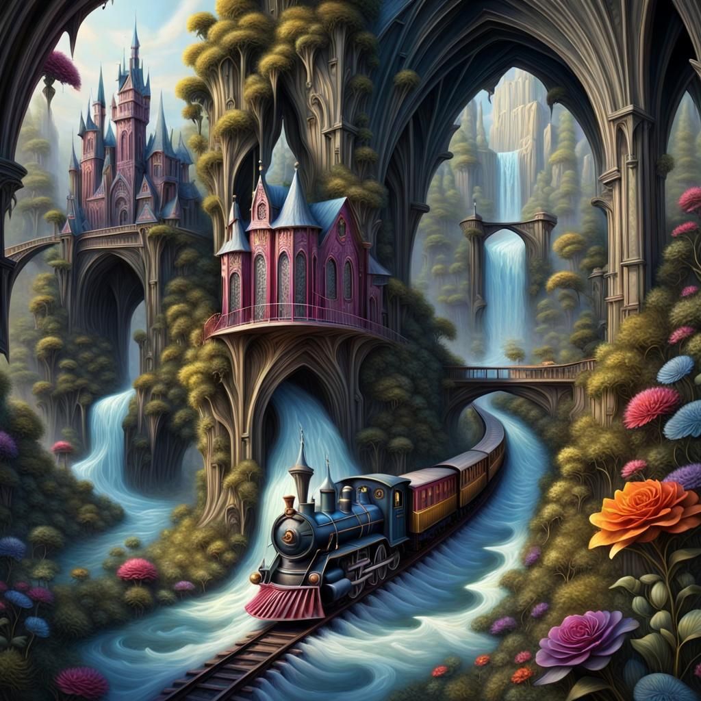 A train journey landscape