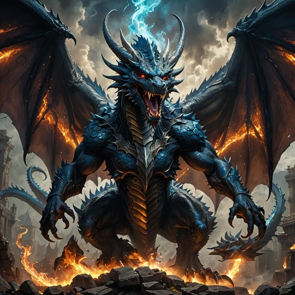 Epic Dark Fantasy Dragon Masterpiece
