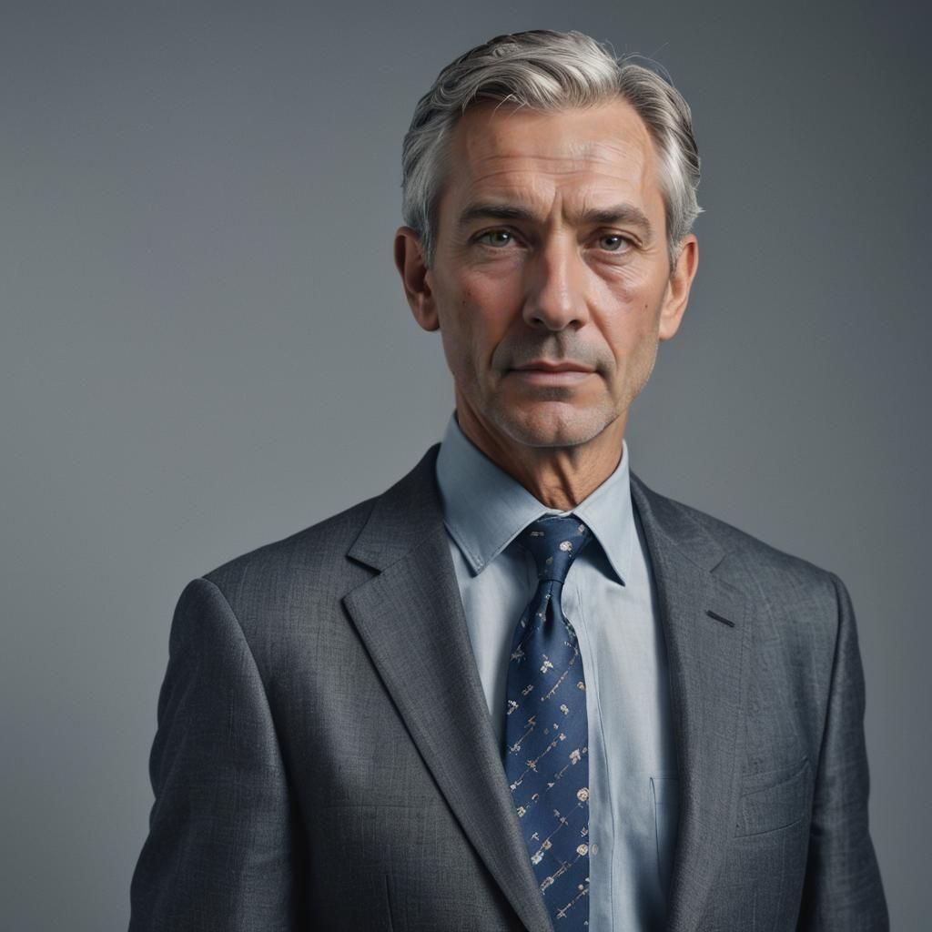 Realistic Male Portrait with Soft Studio Lighting