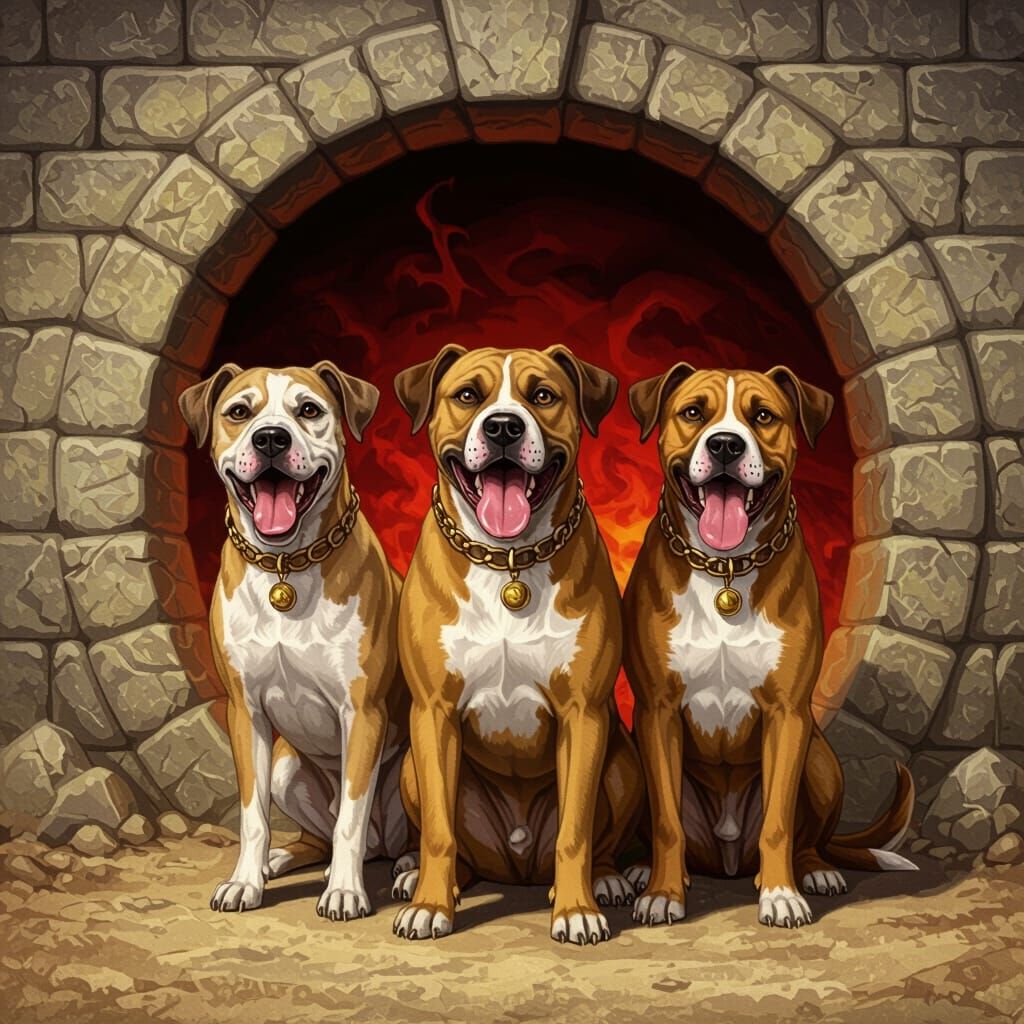 Cerberus: Three-Headed Dog Guarding Hell's Entrance