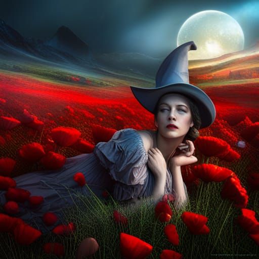 Cyberpunk Wizard of Oz Fantasy Scene in Deep Color and Intri...