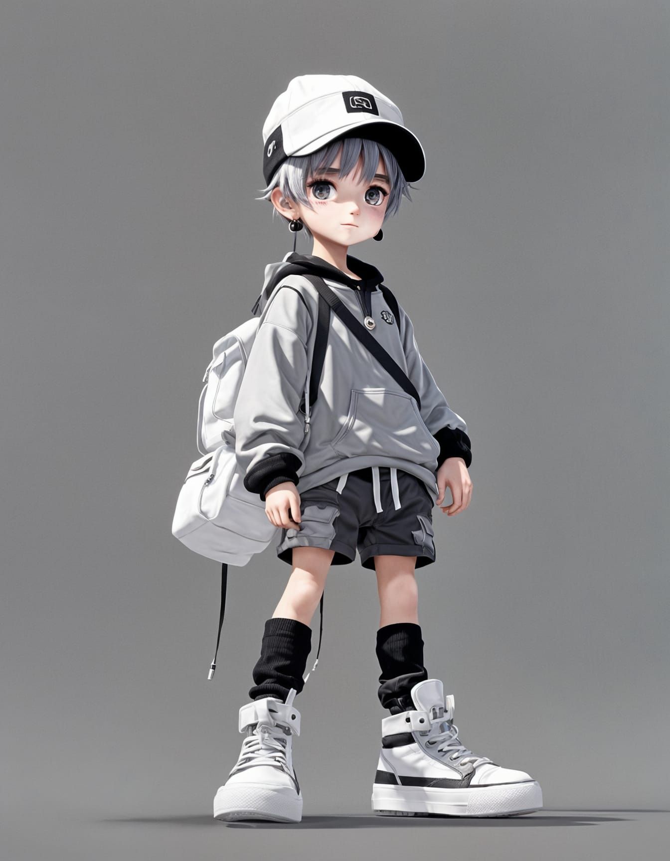 Surreal 3D Anime Art Piece in Transparent Resin