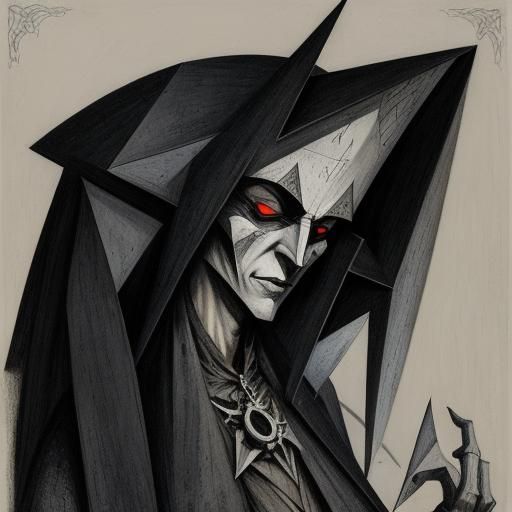 Nosferatu by Stephen Gammell in Abstract Cubism Style
