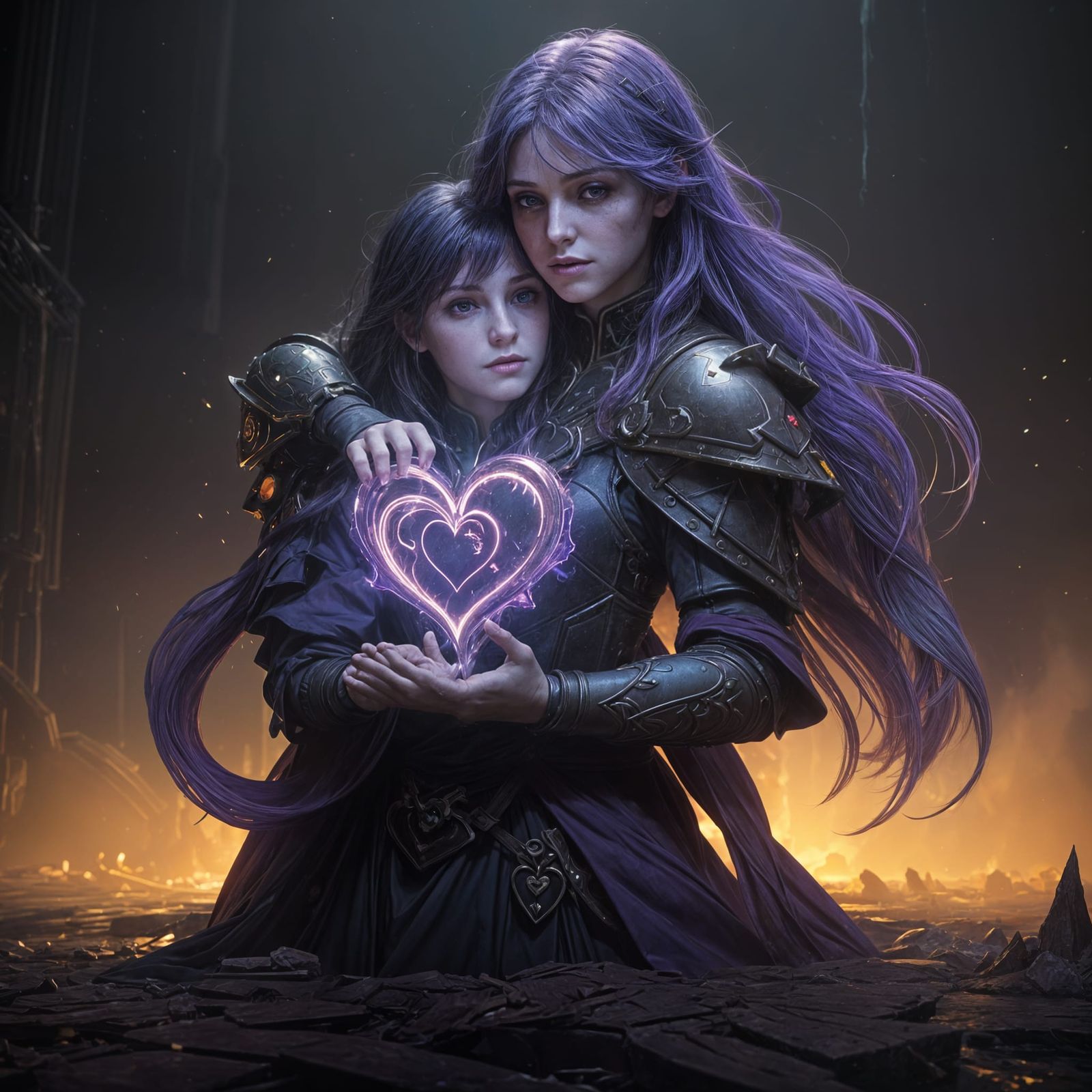 Dark Fantasy Sisterhood Masterpiece in Hyperdetailed Art