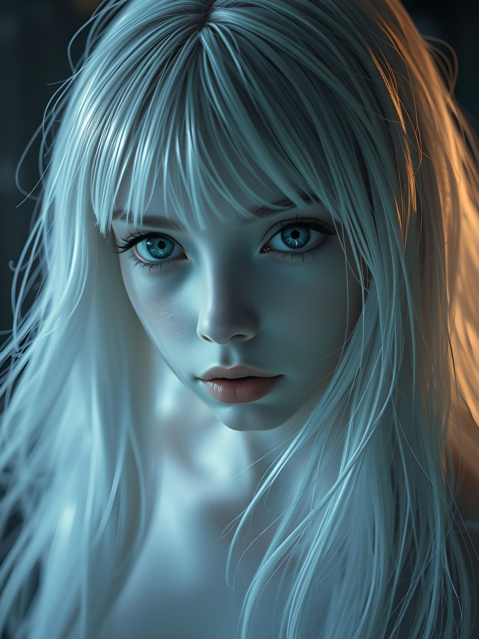 Whispering Kawaii Ghost in Ethereal Hues