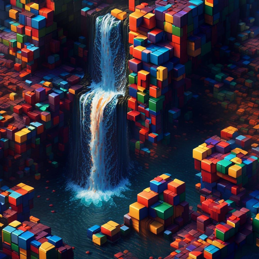 Mystical Rubix Cube Waterfall