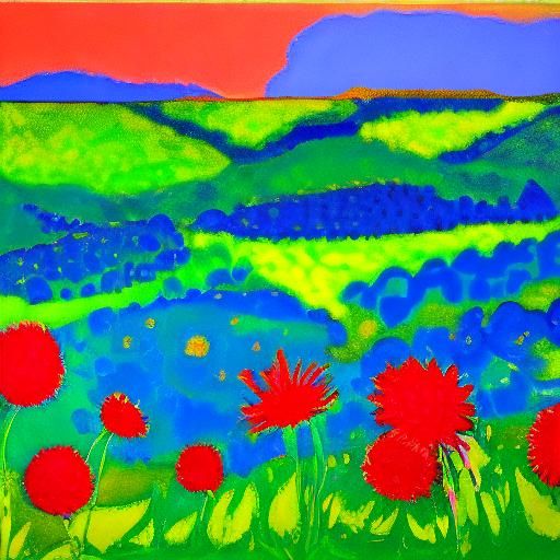Whimsical Fluorescent Hedgehog in Vibrant Strawberry Field