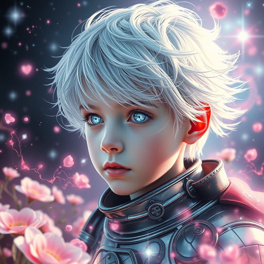 Ethereal Armored Boy with Diamond Eyes