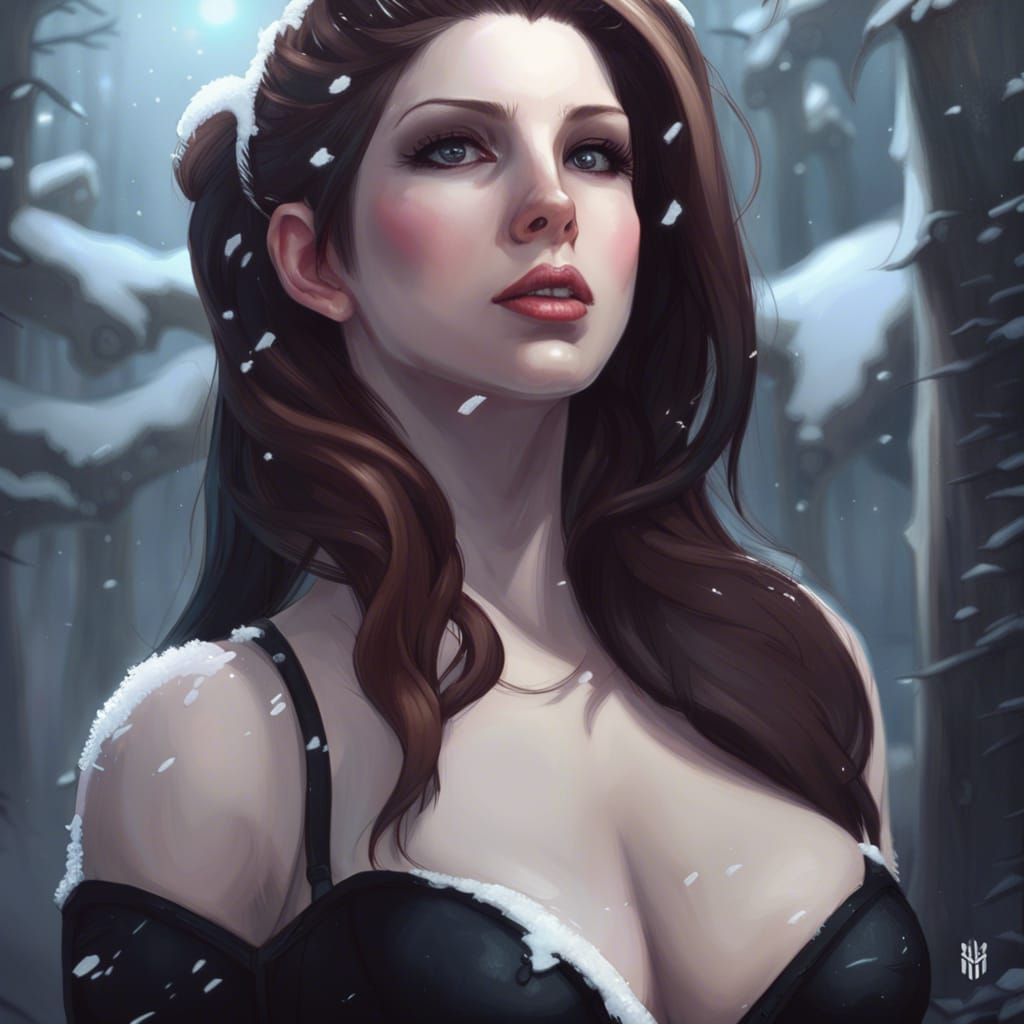 Gothic Princess Anna Kendrick in Snowy Forest