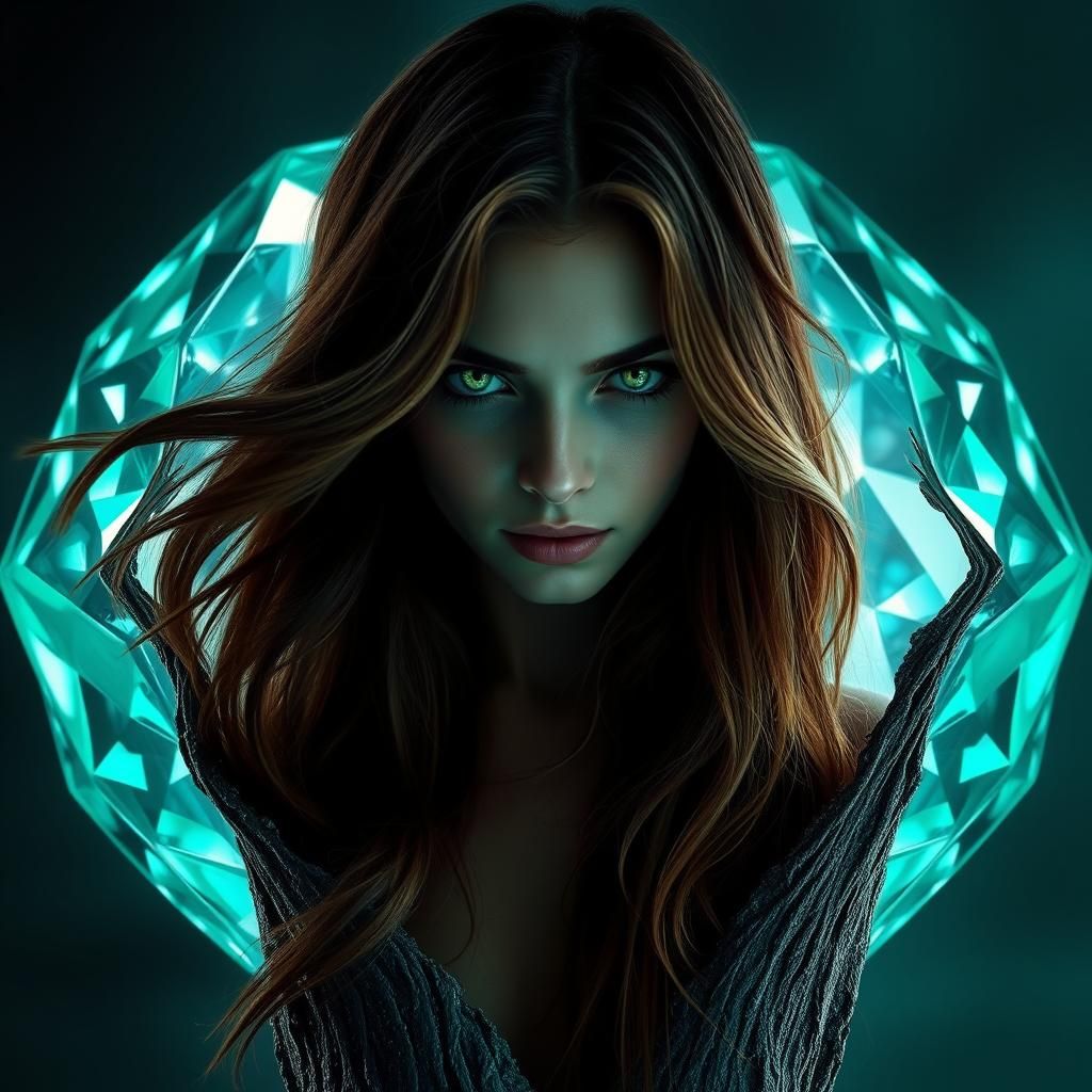 Mystifying Woman Emerges from Glowing Diamond