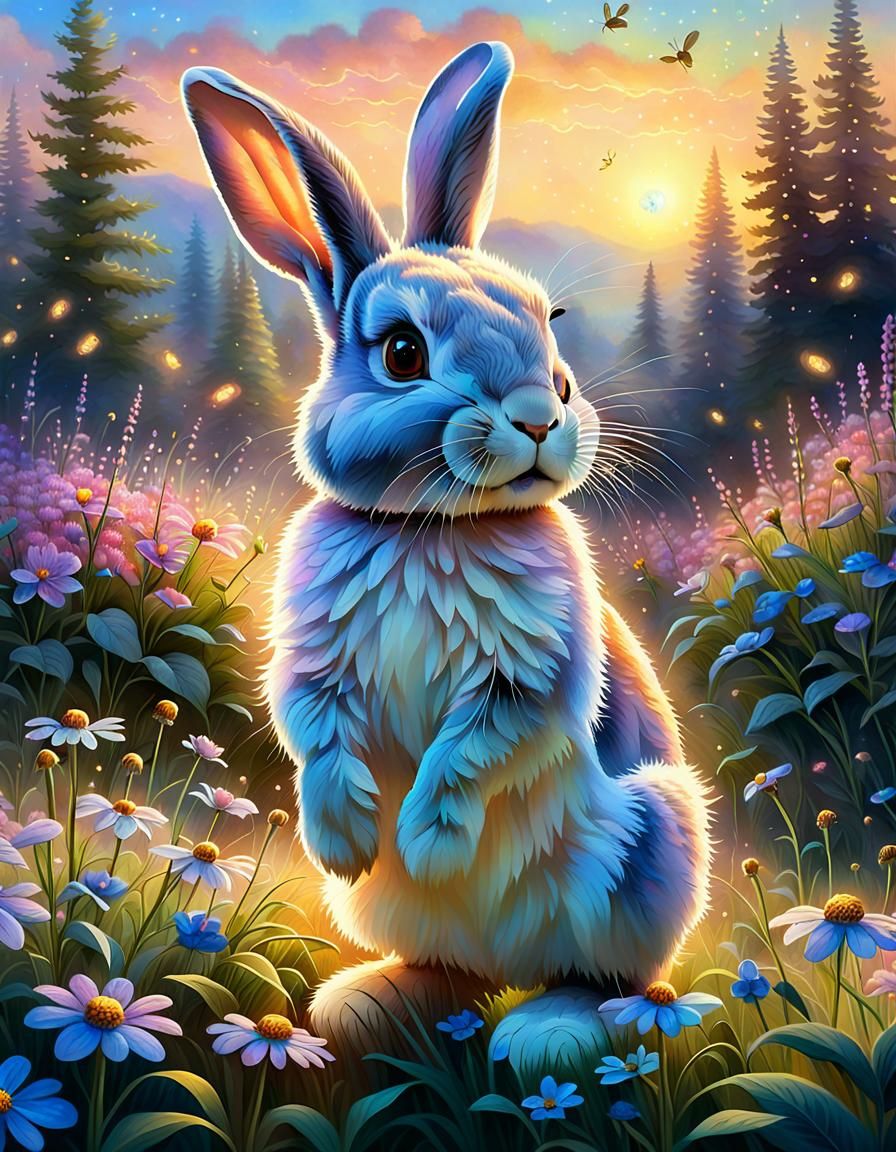 Bunny in Wildflowers
