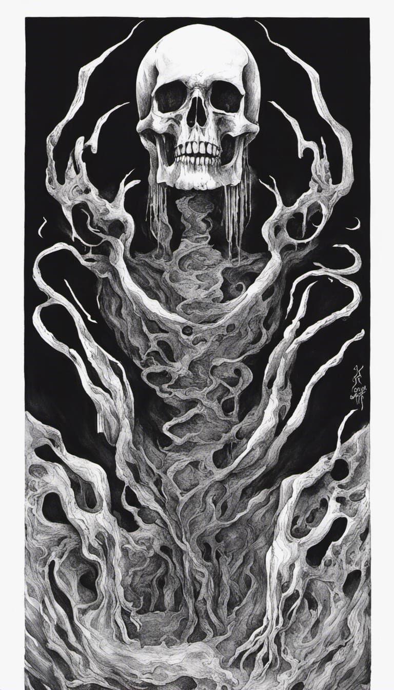 Existential Contemplation in Black and White Ink