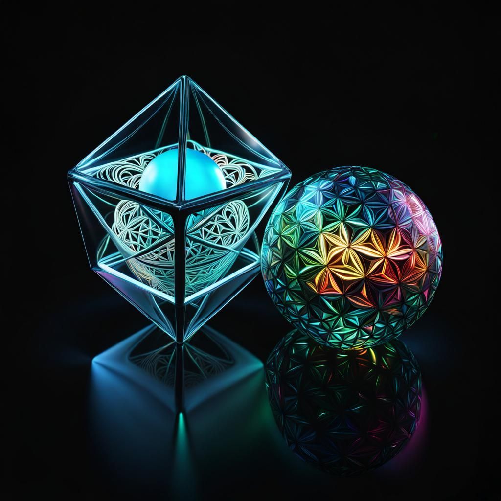 Transparent Glass Shapes Emerge in Neon Hues