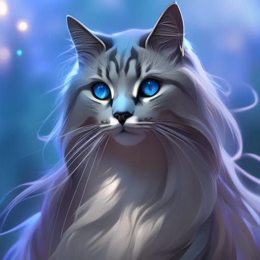 Dazzling Feline Portrait in Vibrant Triadic Hues