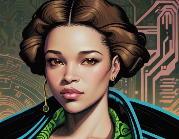 Cyberpunk Hacker Portrait in a Blade Runner Inspired Art Sty...