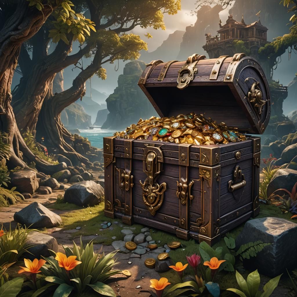 Fantastical Treasure Chest in Intricate Detail