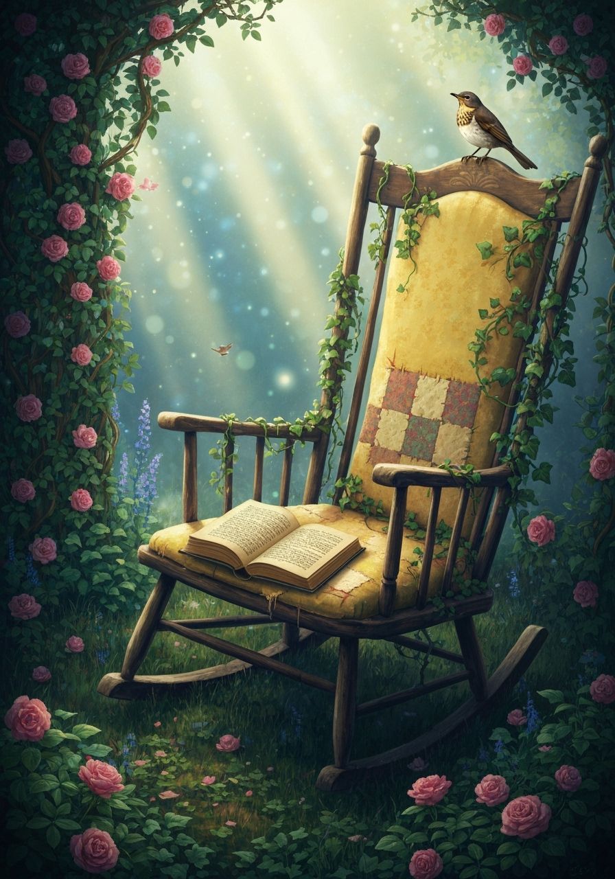 Enchanted Abandoned Garden with Rocking Chair