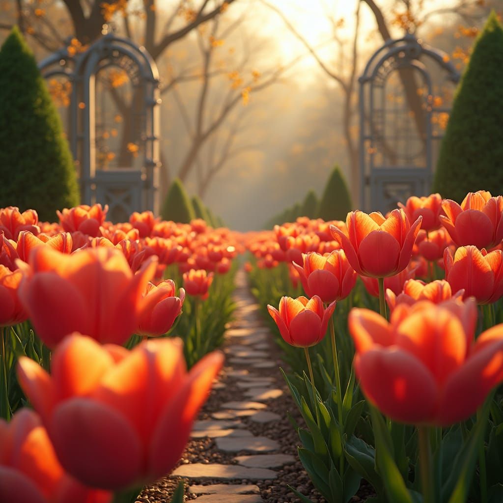 Vibrant Fantasy Garden Scene